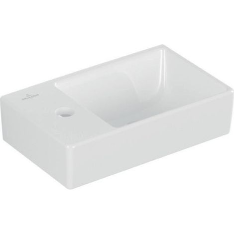 Villeroy & Boch Avento - Lavamanos 36x22 cm, sin rebosadero, 1 orificio para el grifo a la izquierda, CeramicPlus, blanco alpino 43003RR1 (1/4)