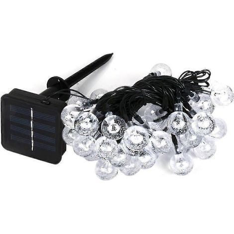 Guirlande lumineuse solaire LED de 7 m avec 50 boules à bulles, étanche, pour jardin, cour ou fête. (1/5)