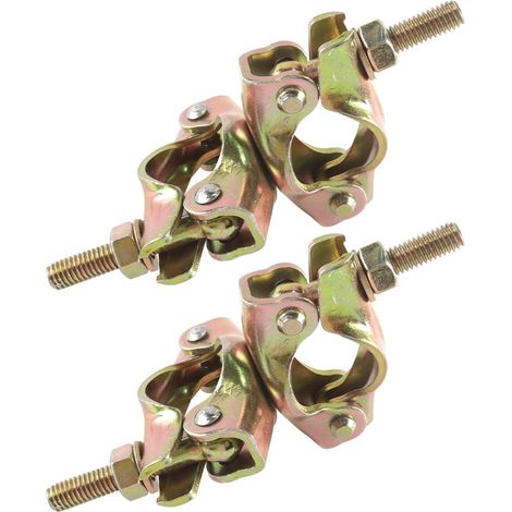 Lot de 2 raccords pivotants pour échafaudage 48 x 48 mm avec écrou à collerette, pince d'échafaudage 360° pour fixation de tige d'ancrage (1/5)
