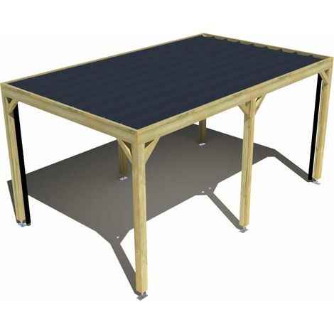 Carport bois • 5m x 3m • indépendante • sens profondeur • livraison comprise (1/3)