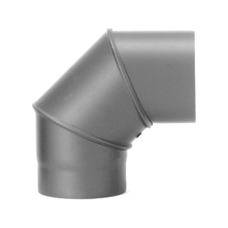 Rauchrohr, 150 mm ø,dunkelgrau 90 Bogen, ohne Tür