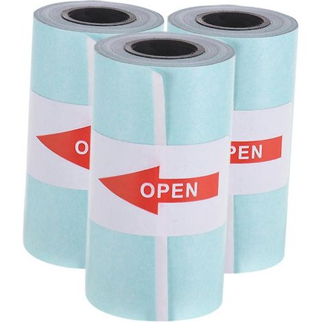 Rouleau de papier pour étiquettes imprimables, papier thermique direct avec film auto-adhésif, 57 x 30 mm (2,17 x 1,18 pouces) pour PeriPa (1/5)