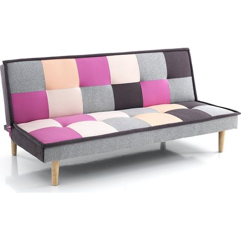 Sofá cama clic clac patchwork de tela multicolor Keith B