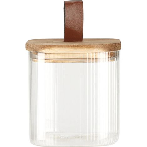 Bocal en verre avec couvercle en bois 750 ml (1/2)