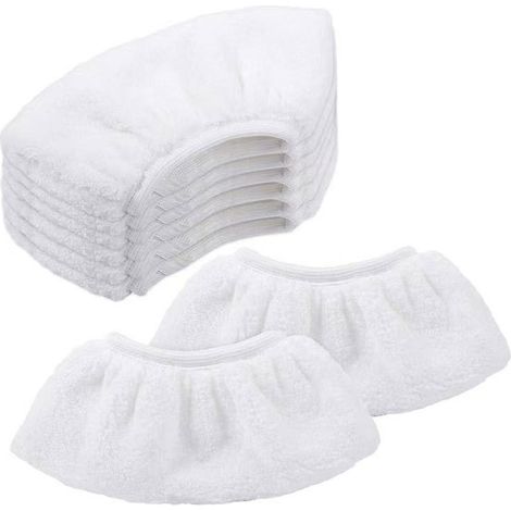 BEBUSINGOTO Lot de 8 Bonnettes Microfibre pour Kärcher, Chiffons pour Buse à Main Accessoire pour Nettoyeurs Vapeur SC 1, 2, 3, 4, 5 (1/5)