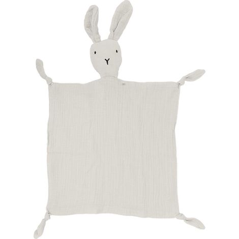 Couverture douce en coton bio pour bébé, lapin mignon et tendre, parfaite pour le sommeil et le réconfort de bébé, taille 30x40 cm, lot de 2. (1/5)