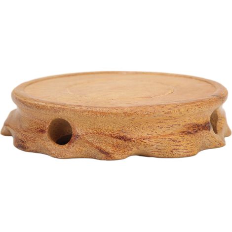 Socle rond en bois, élégant dessous de théière sculpté de style rétro, multifonctionnel, cadeau de décoration intérieure, 10 x 2,5 cm (1/5)