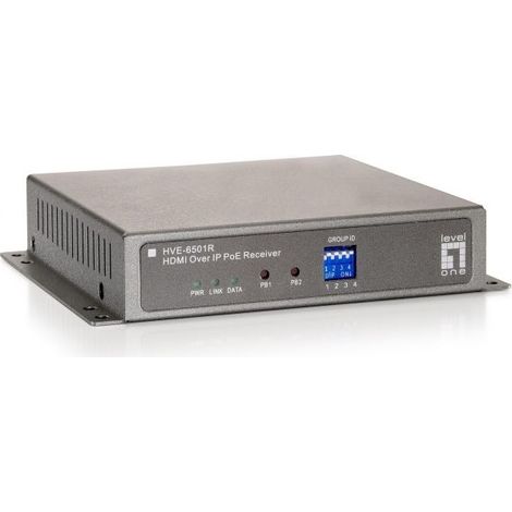 LevelOne HVE-6501T: Transmisor PoE HDMI sobre IP, 1xEntrada HDMI + 1xSalida RJ45, Pass-through, Hasta 100m