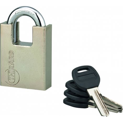 Lucchetto QUADRA 50 mm con arco protetto, 4 chiavi reversibili – THIRARD (1/3)