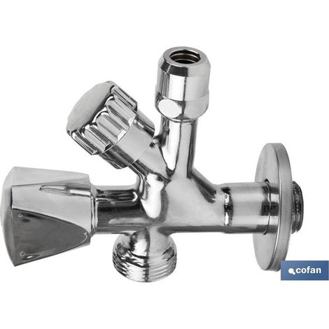 Eckventil 1/2 x 3/4 x 3/8 Kombimodell
