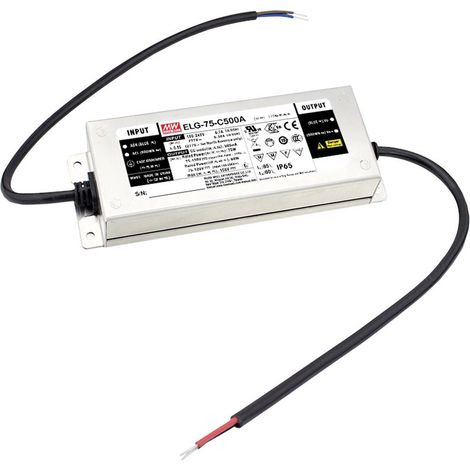 MEAN WELL ELG-75-C500B-3Y Driver de LED à courant constant 75 W 500 mA 75 - 150 V/DC fonction dimmeur 3 en 1, dimmable, (1/2)
