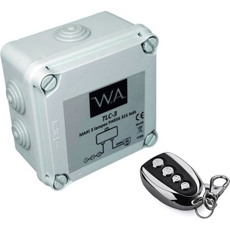 Télécommande universelle pour projecteur LED – Émetteur mural – Alimentation 12V AC – 2 boutons pour contrôle à distance – Wa Conception