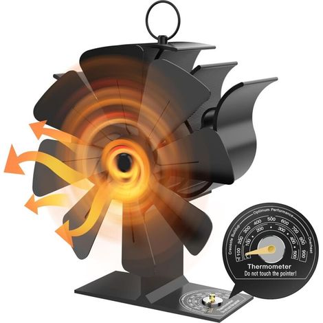 Fireplace fan, 8-blade wood stove fan, quiet operation, environmentally friendly and efficient wood stove--DTEKGAZ