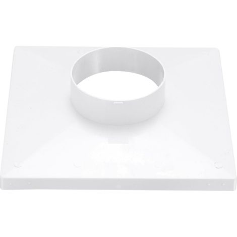 Raccord De Conduit De 9" À 4" Bride Plastique Carrée À Ronde Blanc (1/5)