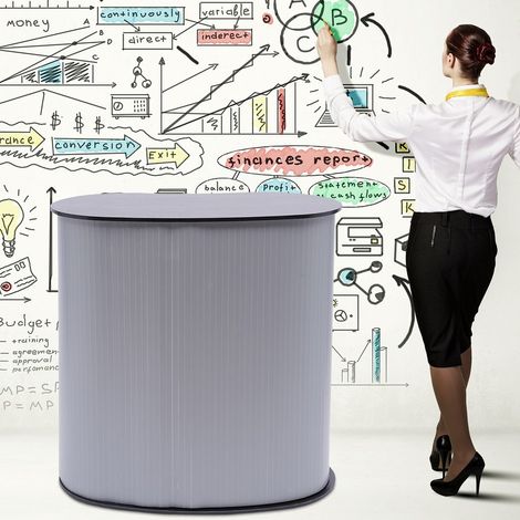 Messestand Pop-up-Display-Stand Messetisch Empfangstheke Klappbarer Tisch Grau 40x90x90cm (1/5)