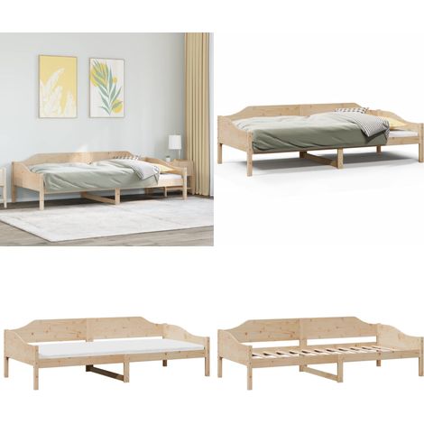 Massivholzbett ohne Matratze 90x190 cm Kiefernholz - Massivholzbette - Kiefernbett - Holzbett - Doppelbett - Bettgestell - Home & Living (1/5)