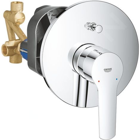 Mitigeur de baignoire 23558002 encastré – Finition chromée – Cartouche GROHE SilkMove 46 mm – Limiteur de débit ajustable (1/5)