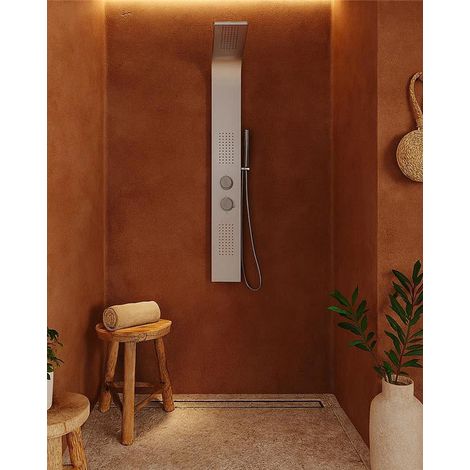Exagonshop Pannello doccia idromassaggio Ibiza in alluminio