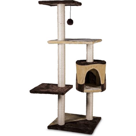 Tiragraffi a torre con cuccia marrone-beige