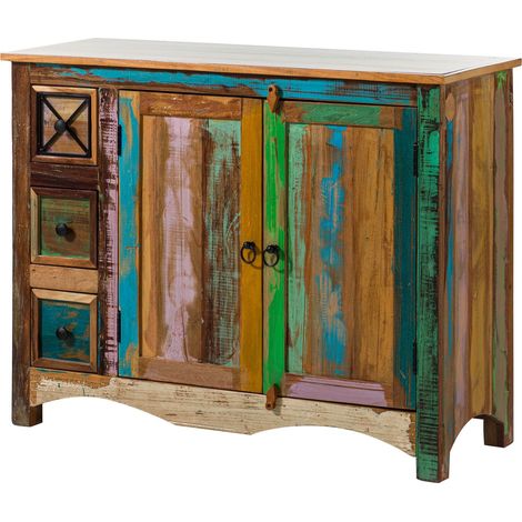 Kommode Altholz 110x40x85 mehrfarbig lackiert NATURE OF SPIRIT 17