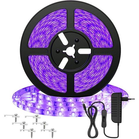 5M UV LED Strip, Black Light 12V, 2835. Ideal for Halloween, Christmas, DJ Parties, Fluorescent Painting, Body Painting (1/5)