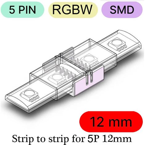 Connettore Rapido Impermeabile per Strisce Led SMD RGBW a 5 Pin  12mm