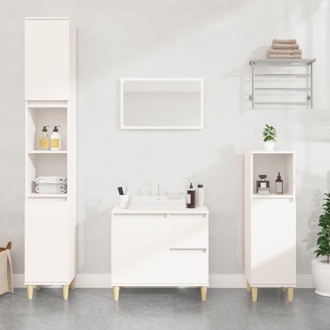 Meuble de salle de bain Vintage,Aromire de rangement Toilette blanc 65x33x60 cm bois d'ingénierie -91859 (1/5)