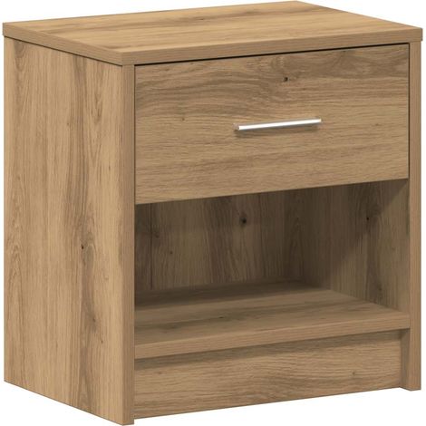 Comodino con Cassetto Rovere Artigianale 39x28x41 cm vidaXL