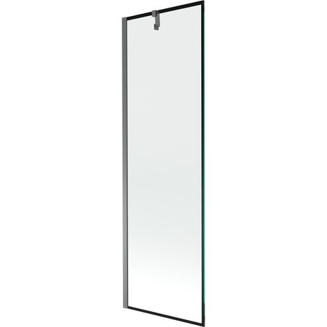Mexen Next mampara de bañera 1 hoja 60 x 150 cm, marco negro, metal cepillado - 895-060-000-00-70-95 (1/5)