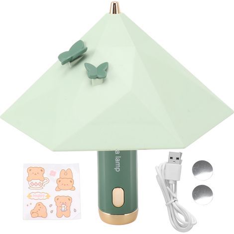 Ortviai Lampe de chevet LED en forme de parapluie GL305 rechargeable USB, 3 niveaux d'éclairage, verte (1/5)