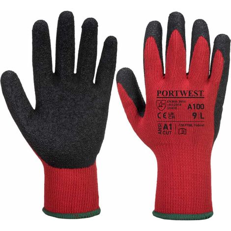 Gant mit Latexbeschichtung Farbe: Rot/Schwarz Größe L - Portwest