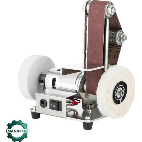 Manuzen - Ponceuse À Bande Mini Électrique 7 Vitesses Réglables Acier Inox 304