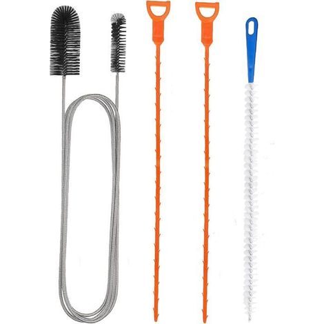 Kit Déboucheur Canalisation Brosse,Outils Démêcheur Évier,Brosse Nettoyage Deboucheur Canalisation,Nettoyeur Tuyauterie Univ[RD229] (1/5)