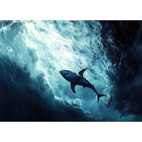 Tableau sur toile requin majestueux 30x45 cm - Impression sur Toile Murale Décorative - Image imprimée en HD sur Toile - Toile sur Châssis en Bois FSC - Fabriqué en France (1/5)