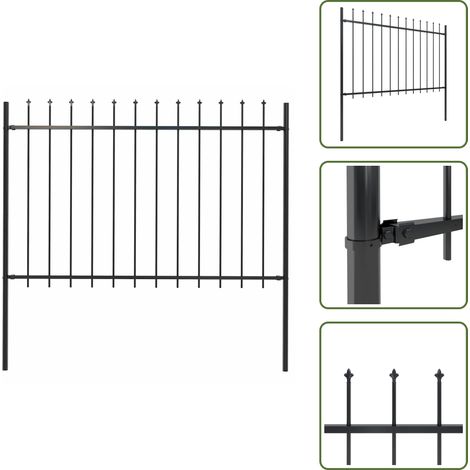 Recinzione per animali - vidaXL Recinzione da Giardino Woerden con Punta a Lancia in Acciaio 181x120 cm Nero - Recinzione per casa