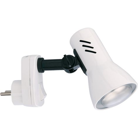 Lampe à fiche BRILONER LEUCHTEN PILO, 25 W, IP20, blanc, métal-plastique, excl. 1x E14, 11,5 x 10,5 cm (1/5)