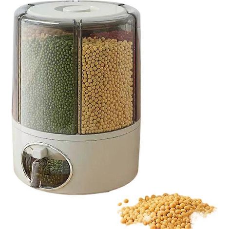 Reiseimer für die Küche, Aufbewahrungsbox für Müsli, großer grauer Müslibehälter mit luftdichten, drehbaren Fächern (1/5)