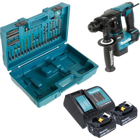 Makita DHR 171 SMX3 Akku Bohrhammer 18 V 1,2 J SDS-Plus Brushless + 2x Akku 4,0 Ah + Ladegerät + 65 tlg. Zubehör Set + Koffer (1/5)
