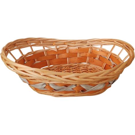 Cesto ovale in vimini arancione con manico incorporato (kit da 10)