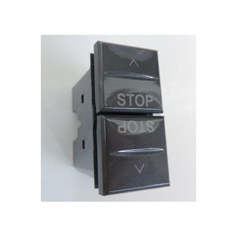 Double-poussoir avec stop anthracite pour commande volets roulants 1 module (23521) Axolute BTICINO HS4036ST