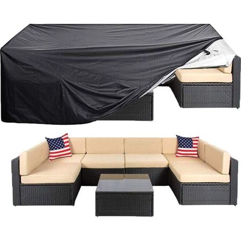 Extra Large Outdoor Table and Chair Cover, Waterproof and Dustproof Sofa Cover, UV/Wind Protection, 124 x 63 x 29 inches (1/4)