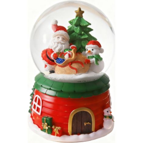 Weihnachtliche LED-Musik-Schneekugeln mit Handkurbel, Beleuchtete Kristallkugeln für Innenraumdekoration (1/5)