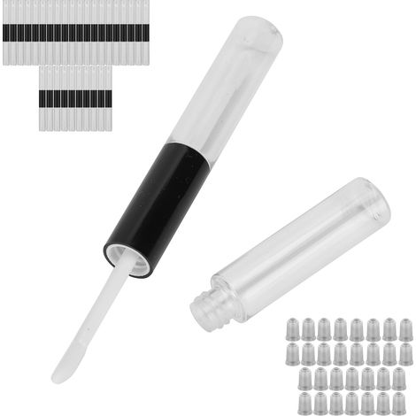30 pièces tubes de brillant à lèvres vides rechargeables, contenants transparents pour baume et cosmétiques DIY, emballage vide (1/5)