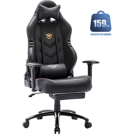COLAMY Office Chair - Gaming chair, 360° swivel, adjustable backrest, suitable for gaming and work, black (1/5)