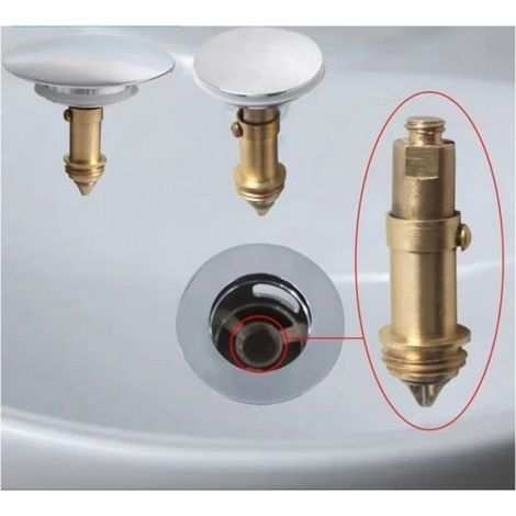 Argenté 69mm Bouchon Pop-up de Baignoire en métal chromé, Rechange pour Bouchon de vidange de Baignoire, Bouchon clic-clac à Ressort (1/5)