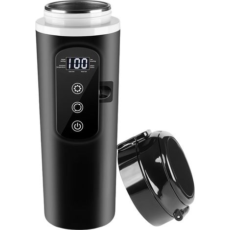 Bouilloire voiture 12V-24V 500ml, Bouilloire électrique de voyage en inox avec allume-cigare 12V pour eau chaude, café, thé, voiture, camion, camping (1/5)