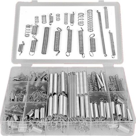 Basetbl – Coffret assortiment ressorts de traction et compression 200 pièces – Acier haute qualité – Pour moteurs automobiles et équipements électroniques (1/5)