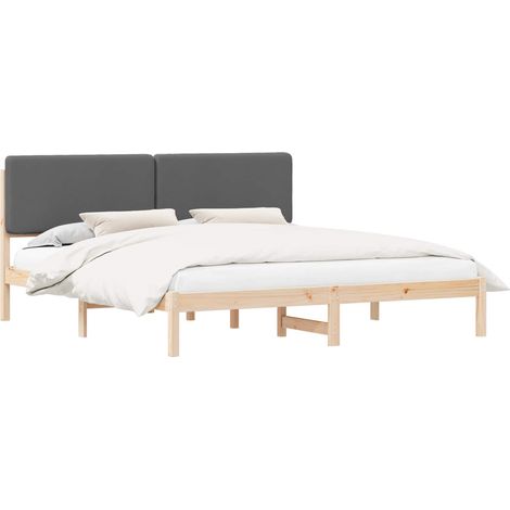 Maison Exclusive - Letto con Testiera Rivestita Grigio scuro 200 x 200 cm