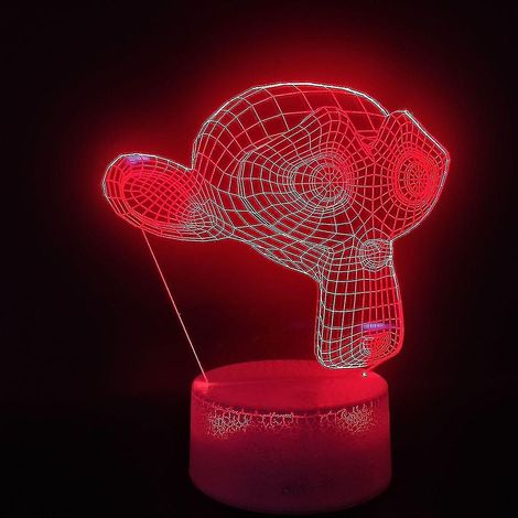 Veilleuse LED 3D singe, lampe de table pour chambre d'enfant (1/2)
