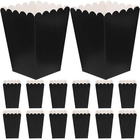 200 boîtes à popcorn légères, rectangulaires en carton noir, parfaites pour les fêtes. (1/5)